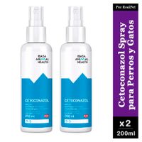 Pack x 2 Cetoconazol Spray Ibasa Antifúngico Perros y Gatos 200Ml
