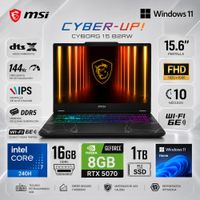 Laptop Gamer MSI Cyborg 15 Core 7 240H 16GB RAM 1TB SSD RTX 5070 8GB 15.6 FHD 144Hz B2RWGKG-409US