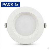 Pack x2 Spot Para Empotrar Caja Octogonal 9W Color Blanco Luz Blanca