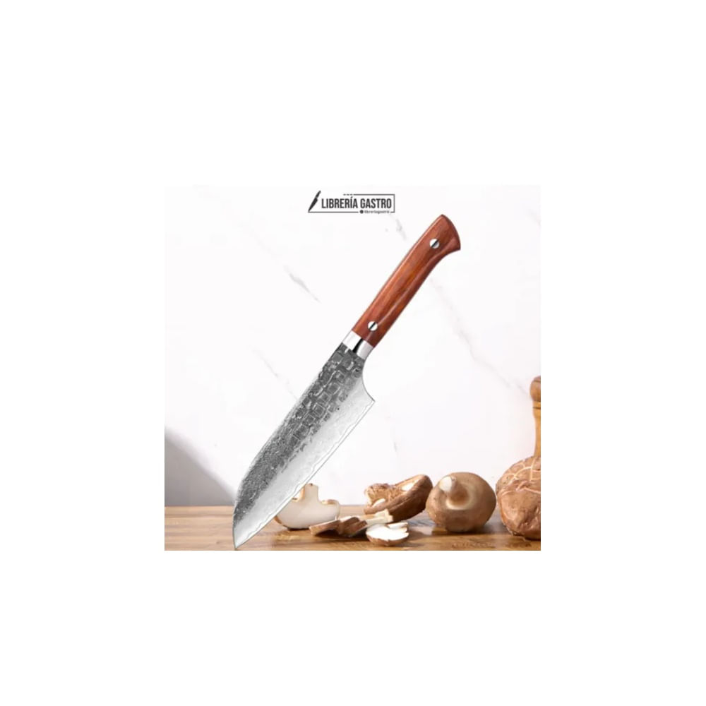 Cuchillo Santoku N 6 Japones 67 capas de acero Damasco forjado