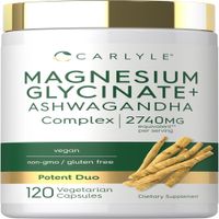 Magnesio Glicinato con Ashwagandha Carlyle Complejo de 2740 mg 120 cápsulas vegetarianas