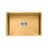 Lavadero de Cocina Empotrable de Acero Inoxidable Dorado 76 x 46 cm  Acabado Nano