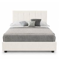 Cama Tapizada Listón Capri LeMueble Queen Ivory
