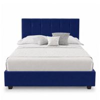 Cama Tapizada Listón Capri LeMueble 2 Plazas Azul
