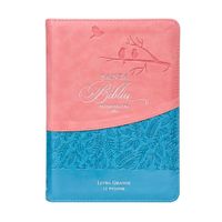 Biblia Rvr60 Rosa azul Pájaros Imitación Piel cierre
