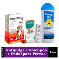 Antipulga Proteggo 3M Perros de 10 - 20 kg + Shampoo Antipulgas FreshCan + Endal
