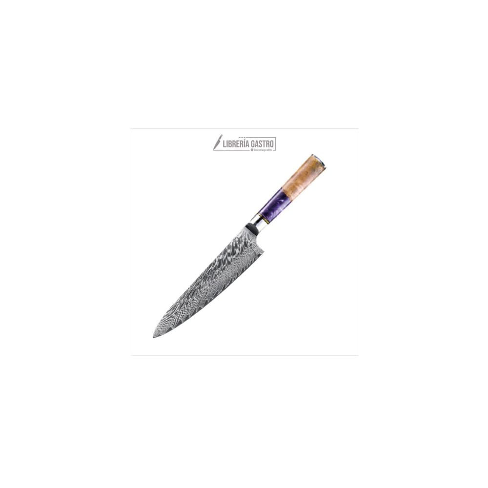 Cuchillo chef N 8 Acero Damasco de 67 capas