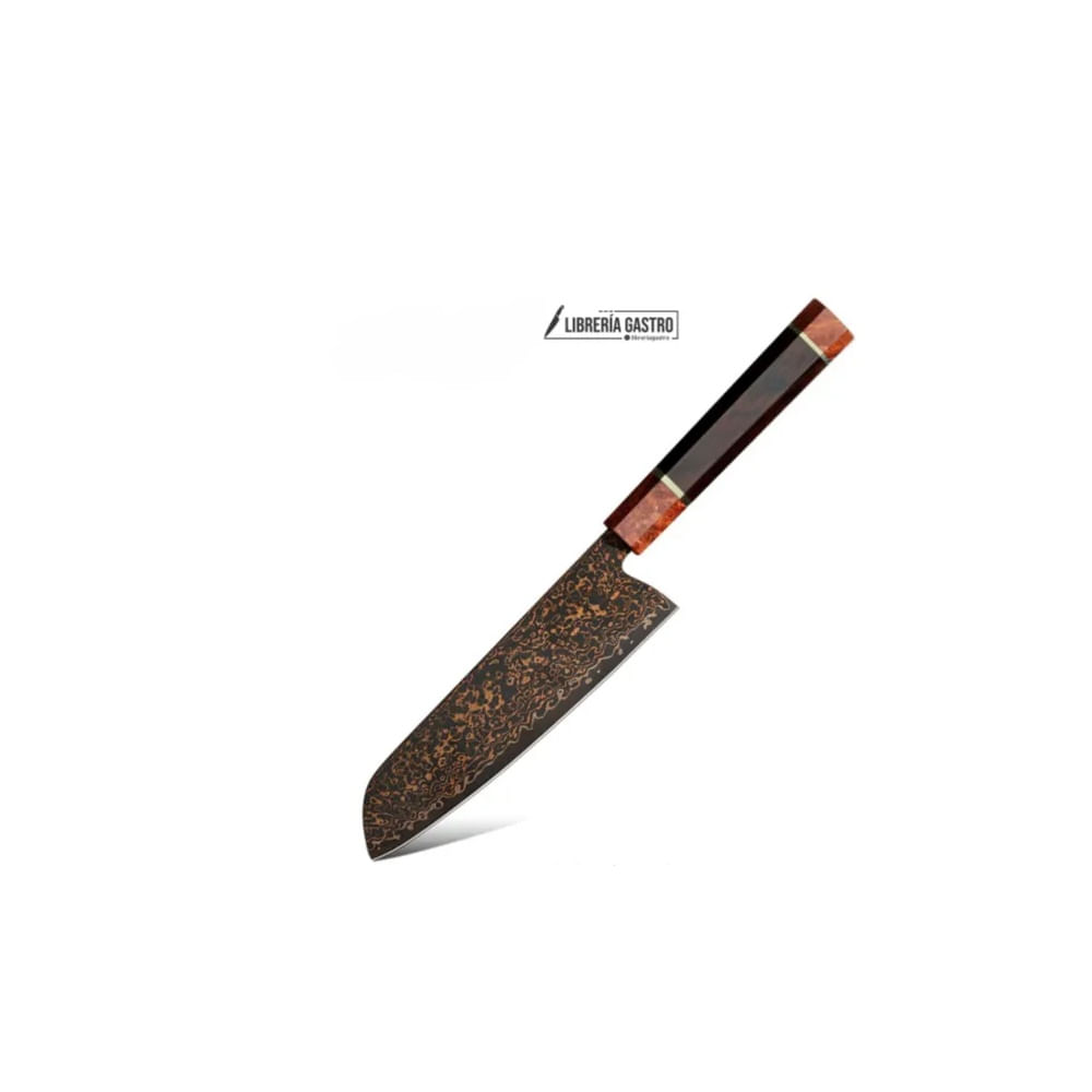 Cuchillo Santoku N 7 Japones Damasco 37 capas núcleo 10Cr15CoMoV