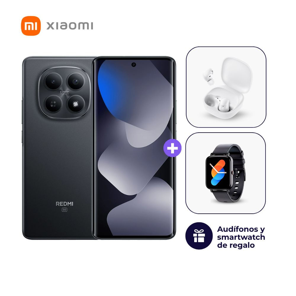 Xiaomi Redmi Note 15 5G 256GB 8GB Negro y Smartwatch - Audífonos