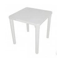 Mesa De Plástico Cuadrada Terraza Cocina Blanco II