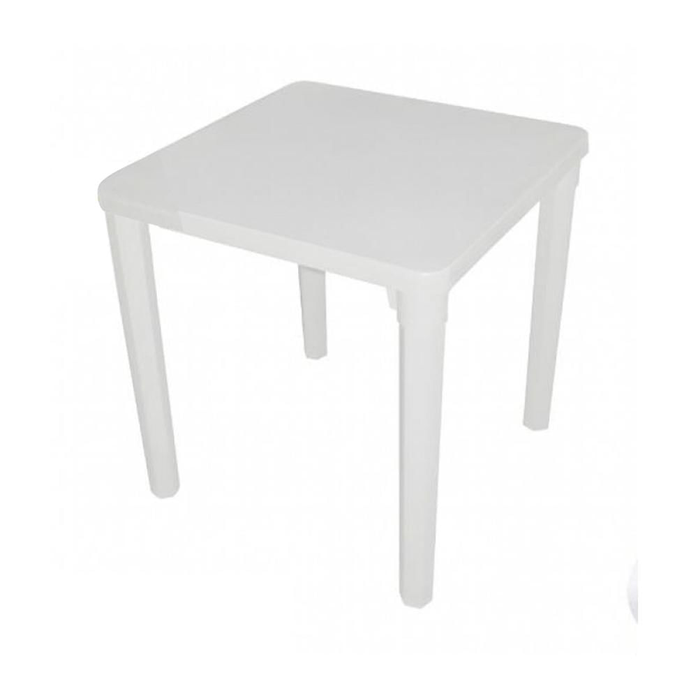 Mesa De Plástico Cuadrada Terraza Cocina Blanco II