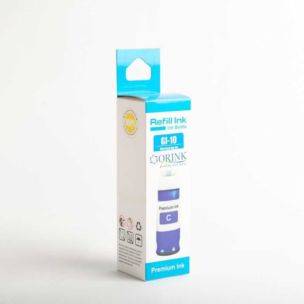 Tinta Compatible Orink GI10 Azul Cyan 70 ml
