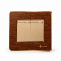 INTERRUPTOR DOBLE TECLON ANCHON ACABADO EN MADERA 10A-250V