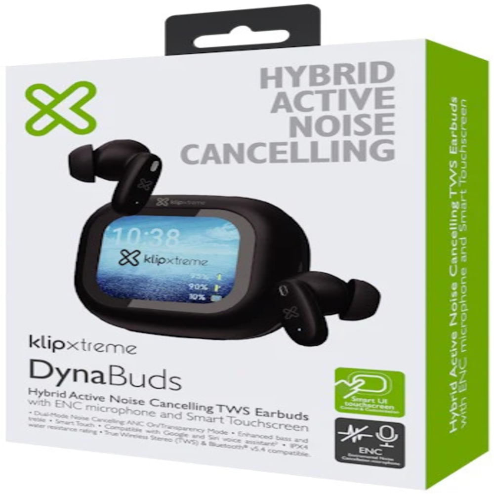 Audífonos Bluetooth Klip Xtreme True Wireless KTE-800BK con Pantalla LED Negro