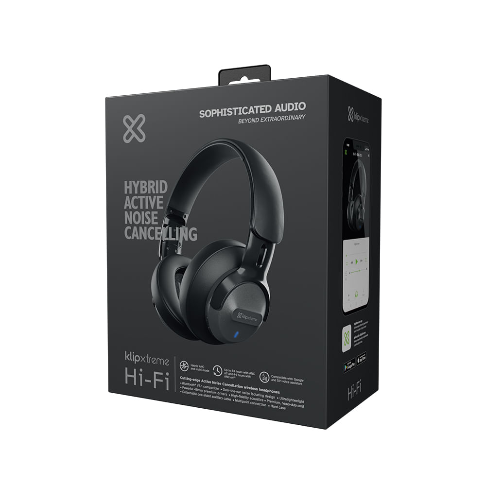 Audífonos Bluetooth Klip Xtreme KNH-750GR On Ear ANC Híbrido 44 Horas Gris