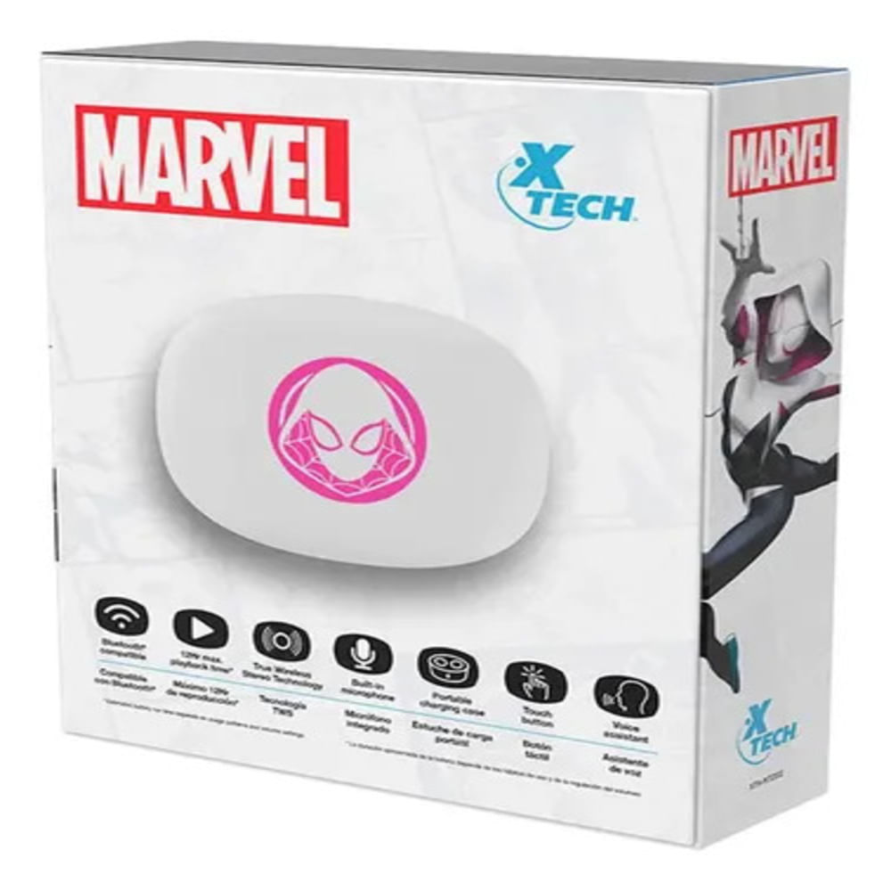 Audífonos Bluetooth Xtech Marvel Ghost Spider True Wireless con Micrófono XTH-M701SG