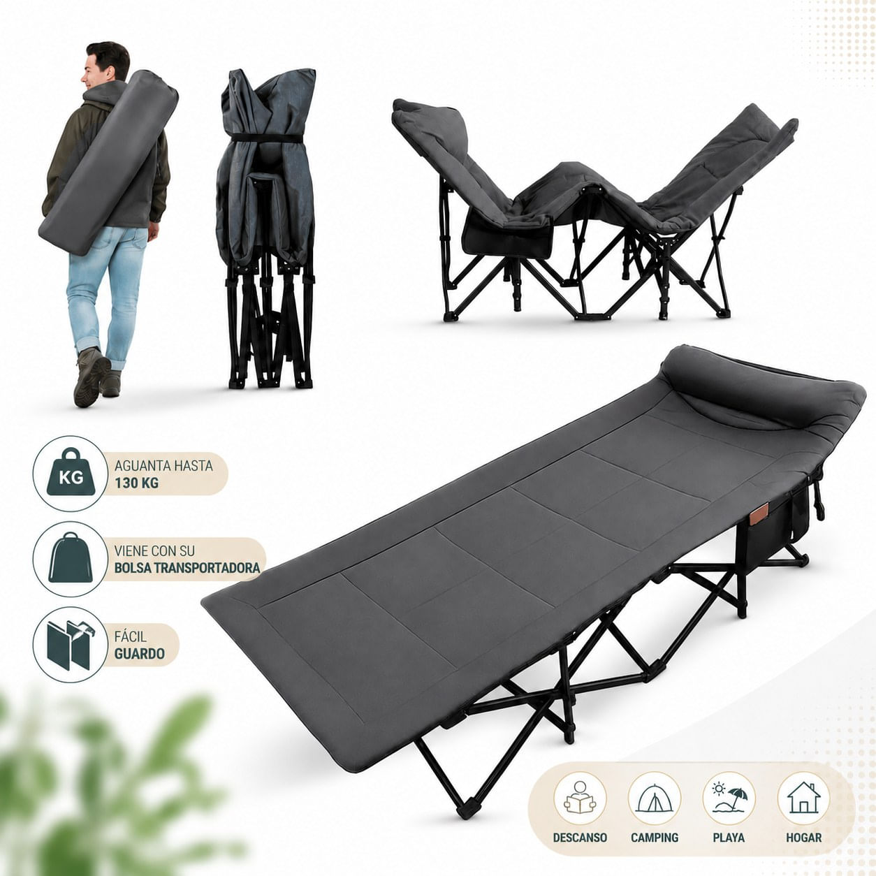 Mueble Cama plegable y bolsa transportadora