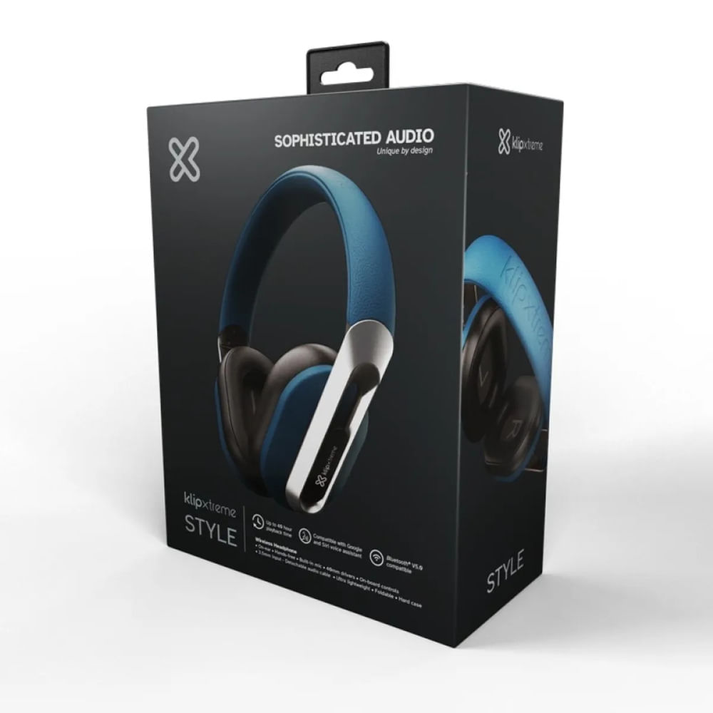 Audífonos Bluetooth Klip Xtreme KWH-750BL Azul Over Ear con Micrófono 40 Horas de Batería