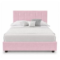 Cama Tapizada Listón Capri LeMueble 2 Plazas Rosa