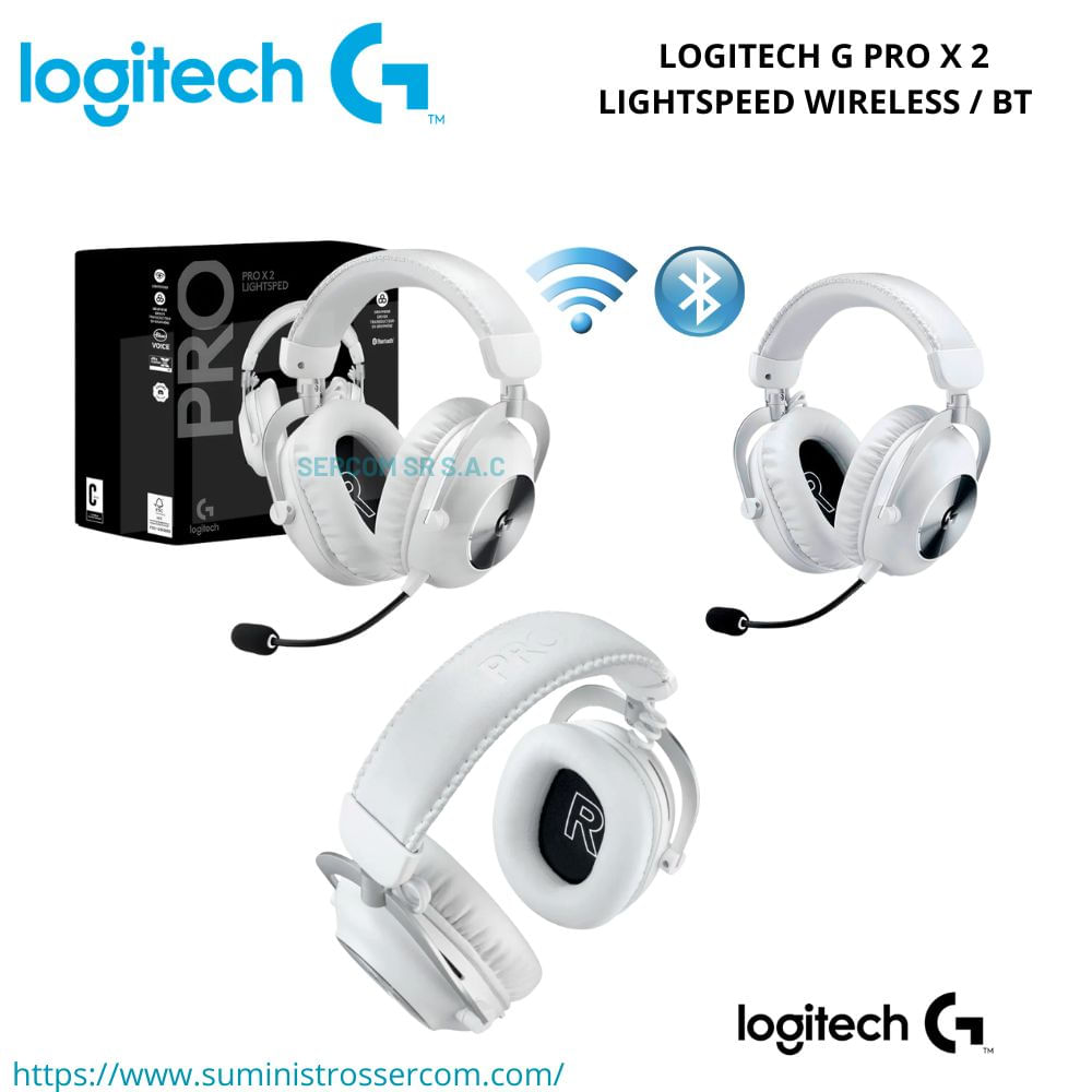 AUDIFONO CMICROF. LOGITECH G PRO X 2 LIGHTSPEED WIRELESS BT  3.5 MM WHITE