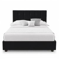 Cama Tapizada Listón Capri LeMueble Queen Negro