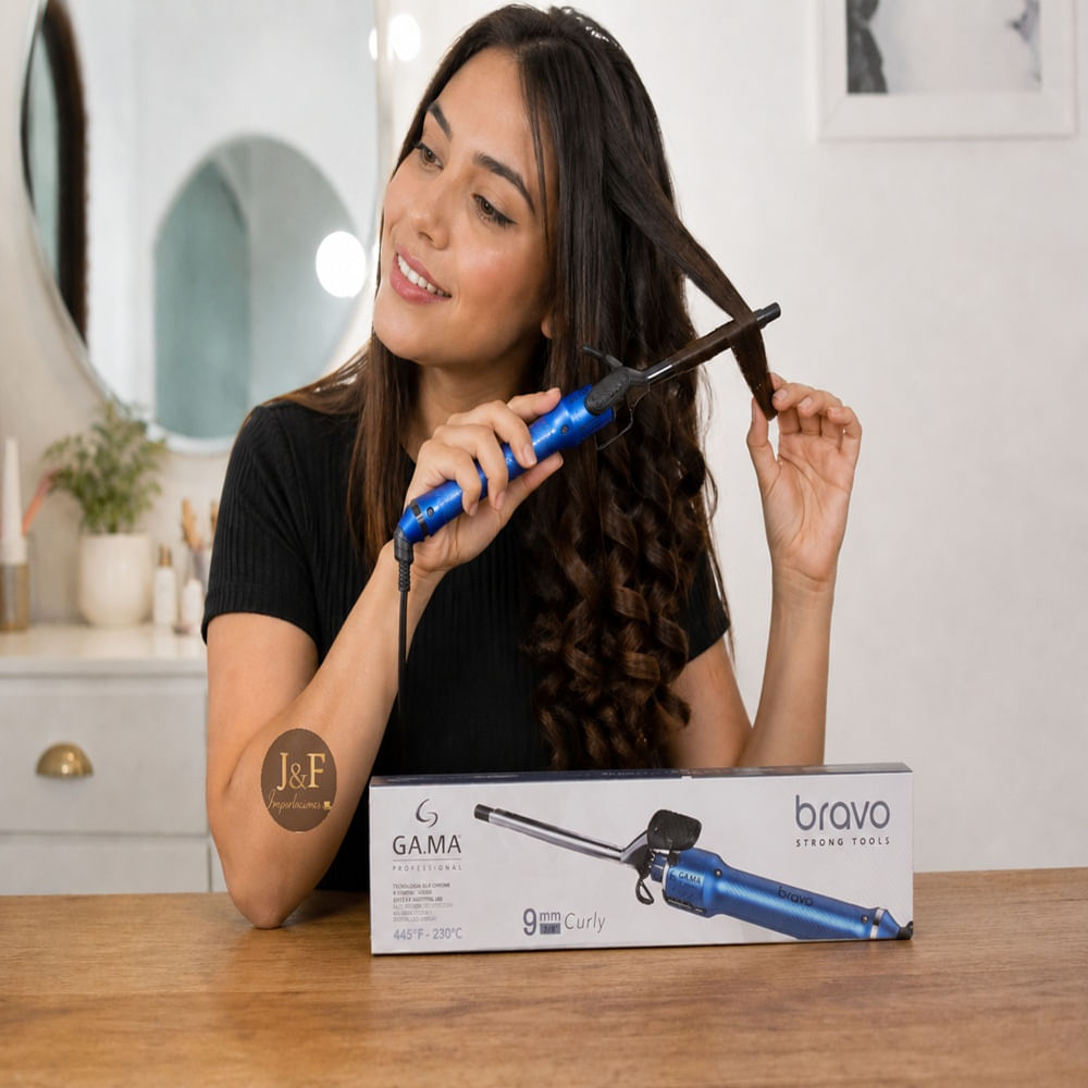 RIZADOR DE CABELLO GA.MA BRAVO 9MM LED PROFESIONAL CON PANTALLA LED Y TEMPERATURA REGULABLE