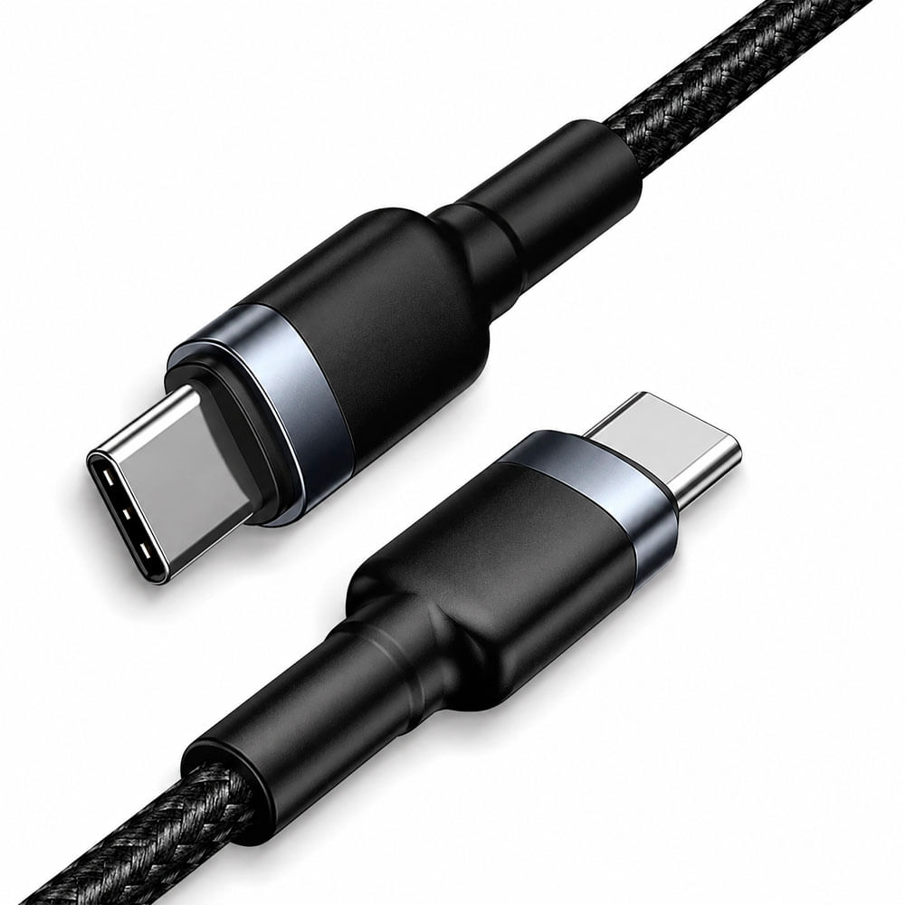 Cable USB-C a USB-C 100W Carga Rápida PD 2 Metros Negro