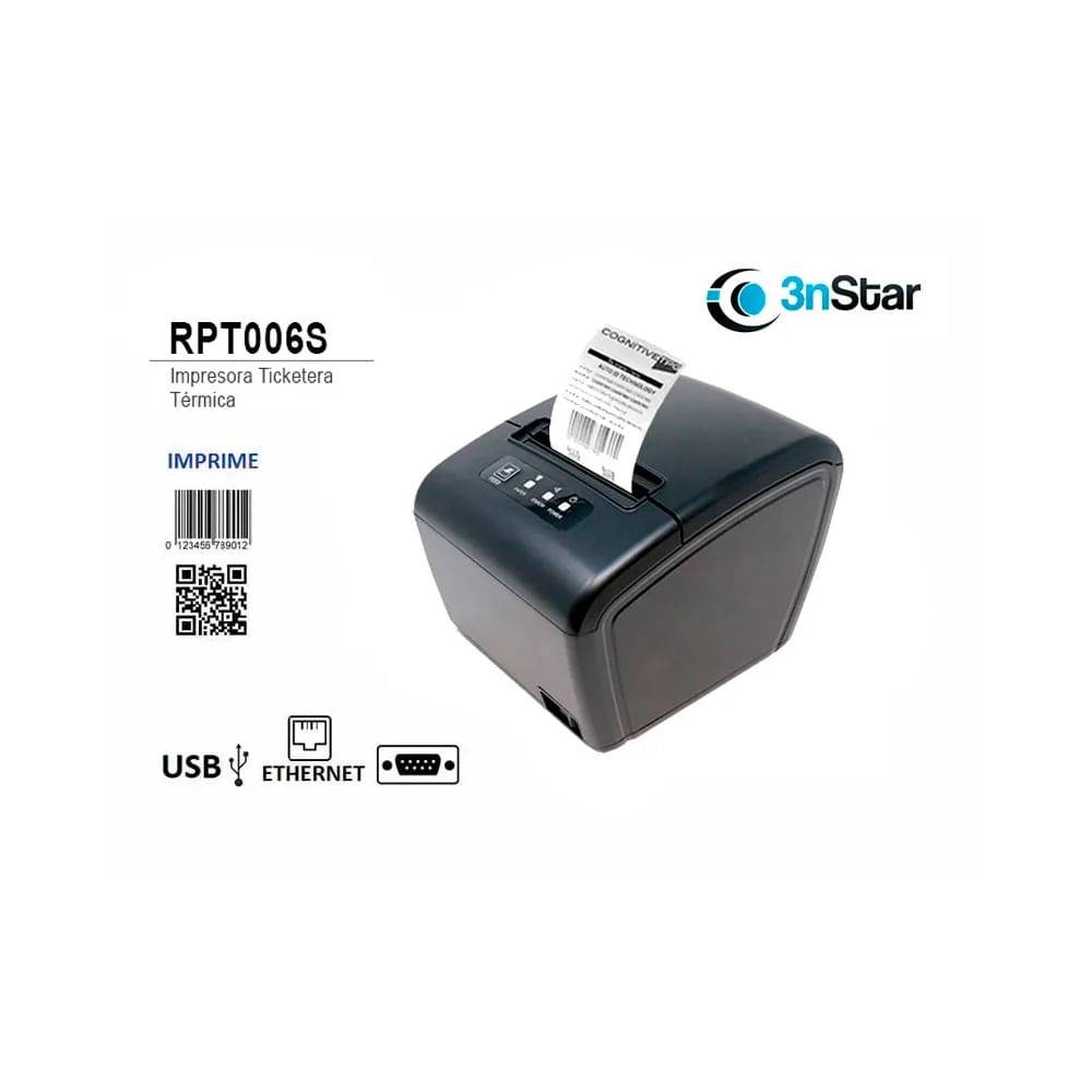 Impresora térmica de recibos 3nStar RPT006S - 260mms - SERIAL-USB-RED Ethernet