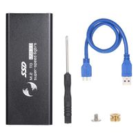 Adaptador Convertidor Case SSD Mini M.2 Ngff Sata a USB 3.0 Negro