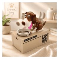 Alcancía Electrónica Interactiva Perro Come Monedas De Plástico Con Sonido