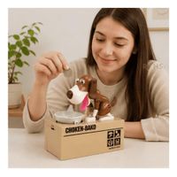 Alcancía Electrónica Interactiva Perro Come Monedas De Plástico Con Sonido