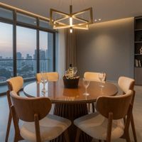 Juego De Comedor TU MESITA Lucca Elegante En Madera Con Vidrio Protector Y 6 Sillas Orejón