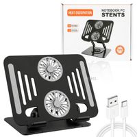 Soporte Negro De Aluminio Para Laptop Con Base Giratoria 360