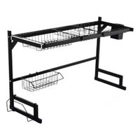 Escurridor de Platos Organizador para Cocina Metal 85cm Negro