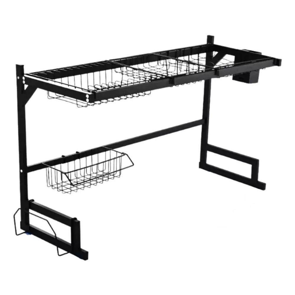 Escurridor de Platos Organizador para Cocina Metal 85cm Negro