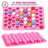 Molde de Silicona de 55 Mini Corazones para Repostería