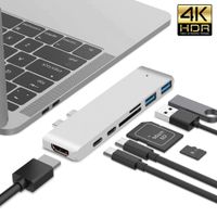 7 en 1 Tipo C a HDMI USB 3.0 más TF Micro SD Lector de Tarjetas HUB