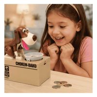 Alcancía Electrónica Interactiva Perro Come Monedas De Plástico Con Sonido