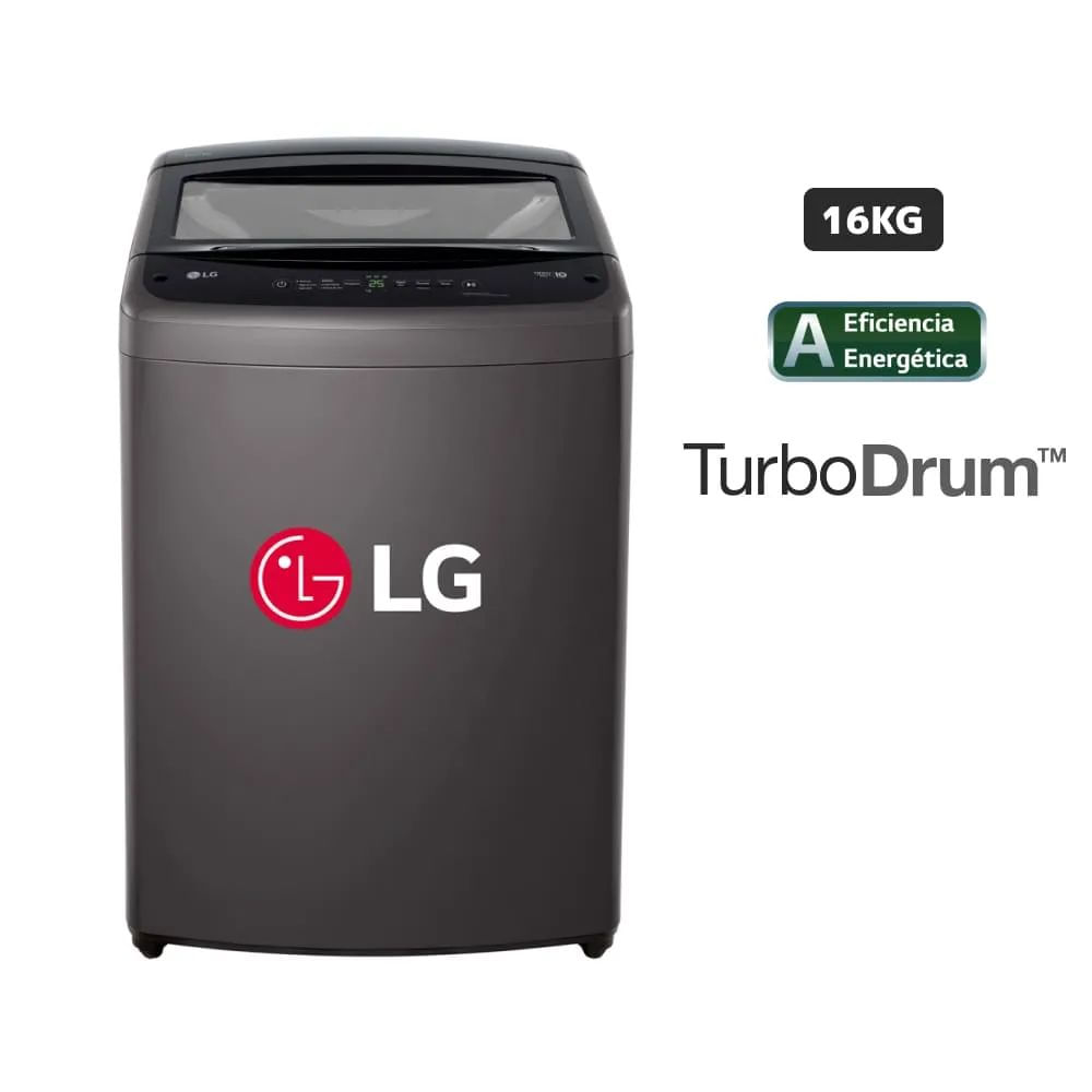 LAVADORA LG 16 KG WT16BVTB TURBODRUM CARGA SUPERIOR NEGRO CLARO
