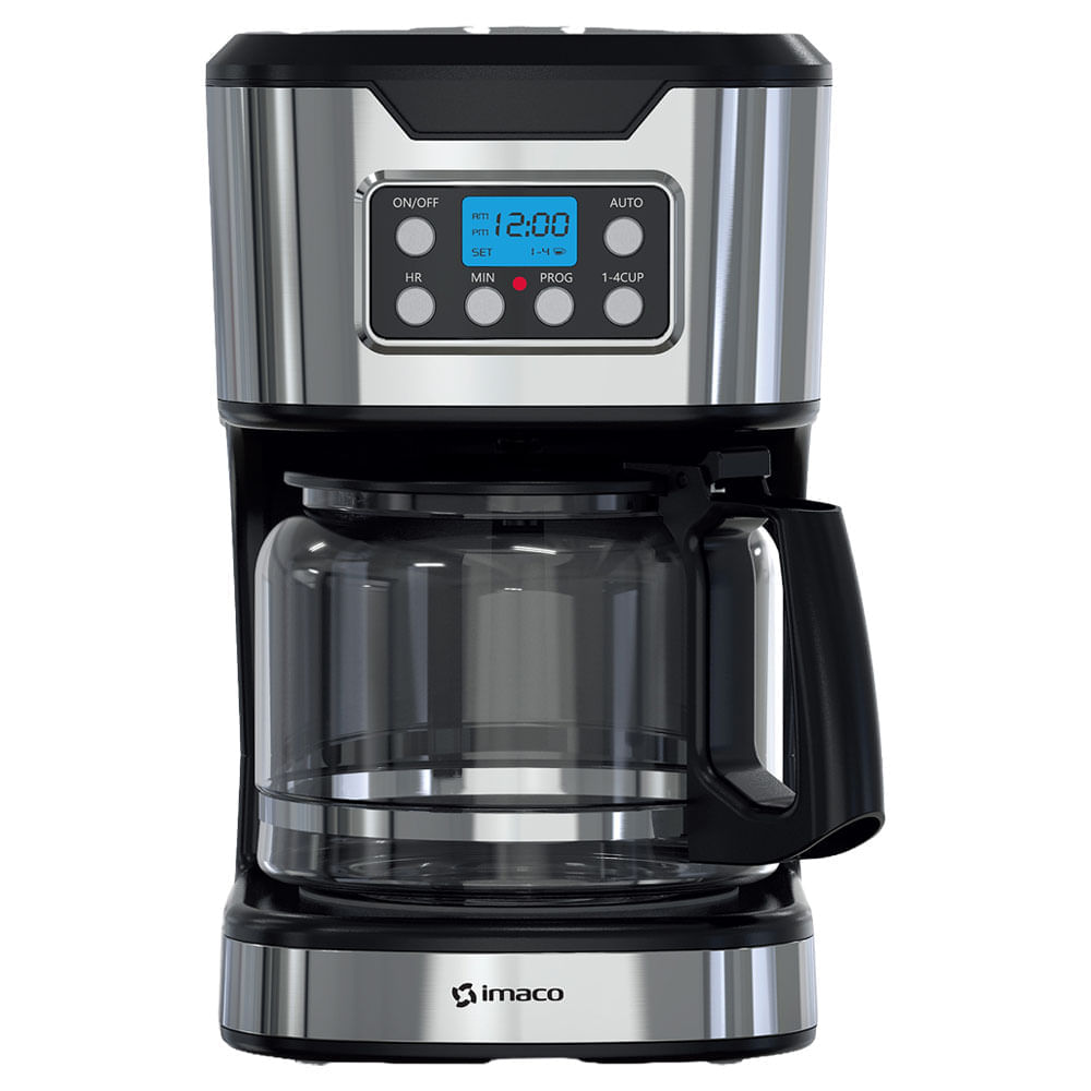 Cafetera Digital IMACO 12 Tazas CM1282 Acero y Negro