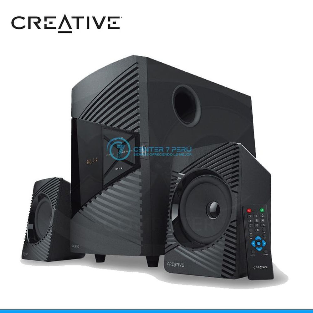 PARLANTE CREATIVE E2500 2.1 30W 60W BT FM USB 3.5MM 220V BLACK