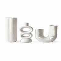 Pack Jarrones Decorativos Minimalist Blanco 3 Piezas Zalmohadas