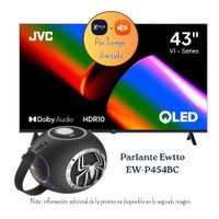 Televisor JVC 43 Pulgadas FHD QLED LT-43KM4584 - Promoción - Parlante Ewtto 60 Watts EW-P454BC