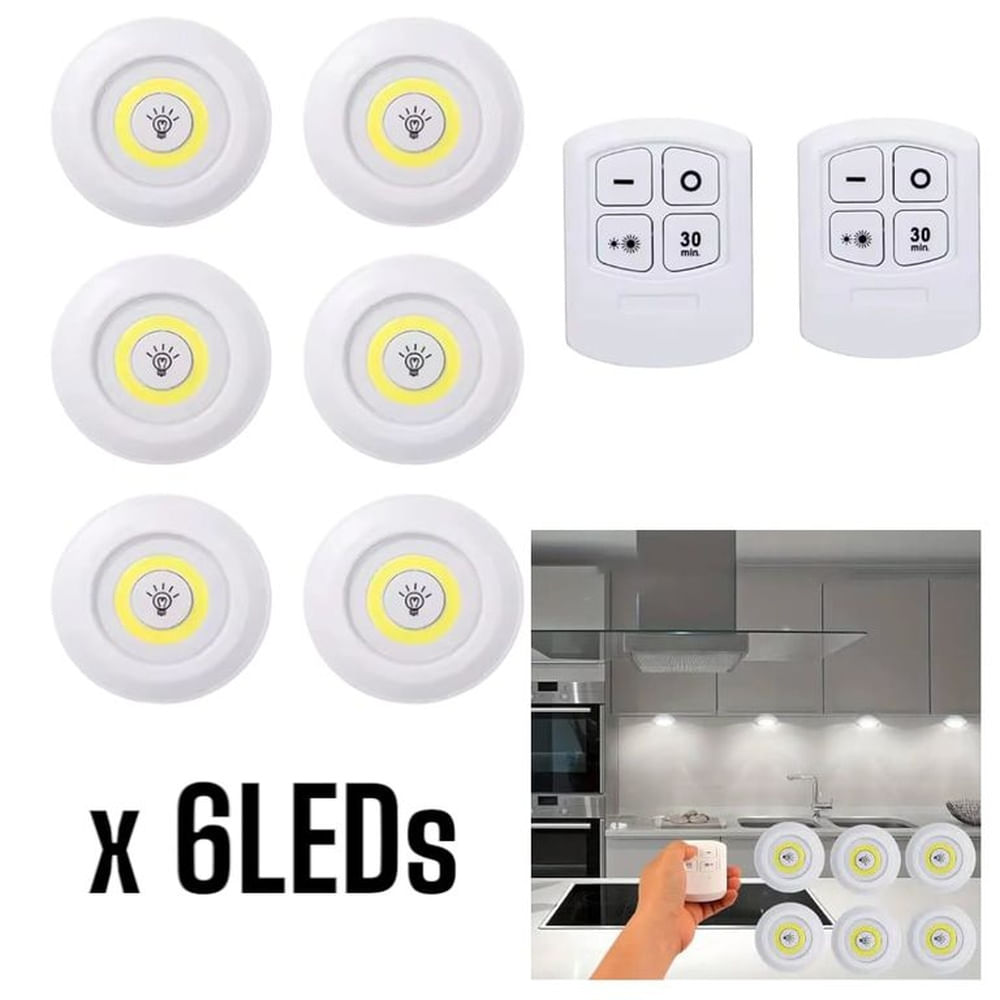 Pack6 LED Control Remoto Iluminación Interior Regulable Cálido y Frío Multicolor