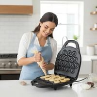 Máquina para Hacer 16 Mini Donas Eléctrica 1400W - Recubrimiento Antiadherente para Repostería