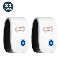 Pack x2 Repelente Ultrasónico De Roedores Plagas E Insectos Eléctrico