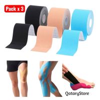 Pack x3 Cinta Kinesiologica Elastica Adhesiva 5cmx5m FisioTerapia y Deportes