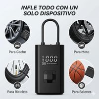 Mini Inflador de Neumáticos Inalámbrico - Compresor Digital Recargable con Luz LED Emergencia