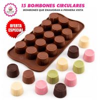 Molde de Silicona de 15 Bombones Circulares para Repostería