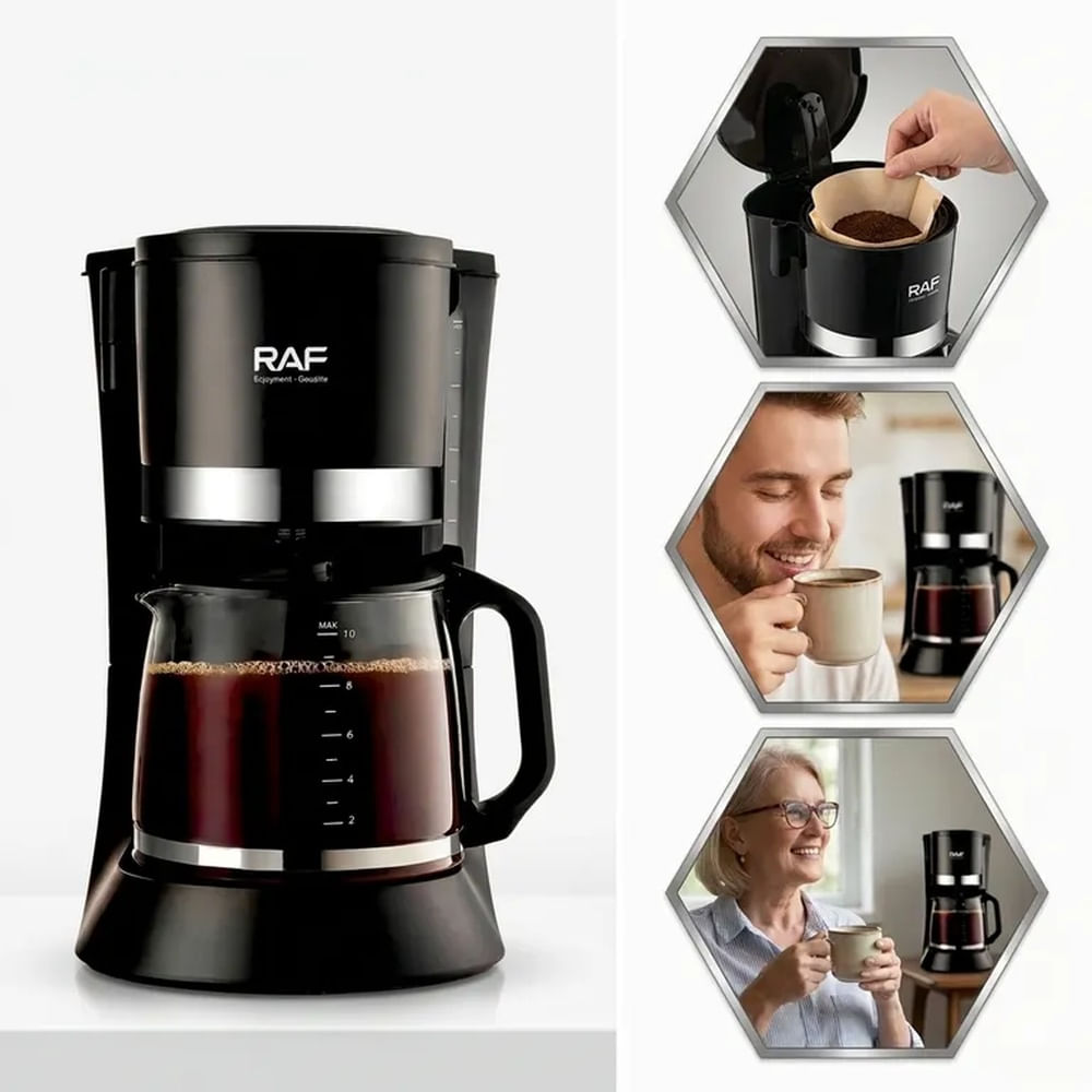 Cafetera de Goteo Compacta 680W Acero y Vidrio - Preparado Rápido y Fácil